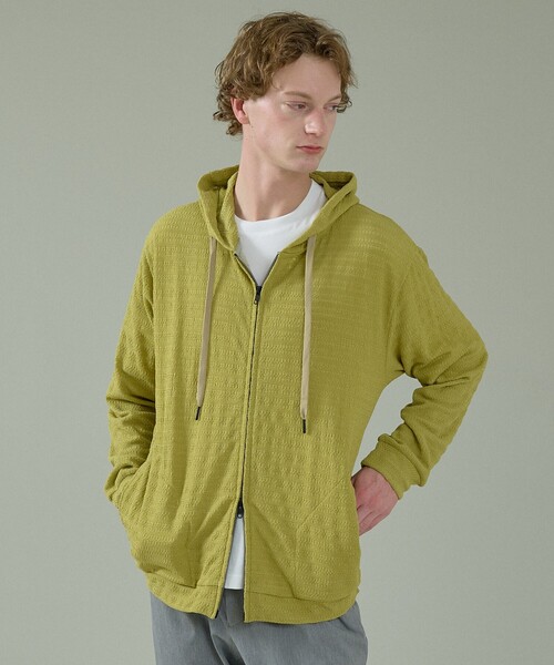 ABAHOUSE（アバハウス）の「シアーストレッチ ダブルジップ メッシュパーカー（パーカー・メンズ・ブラック/ホワイト/グリーン系その他・44/46/48）」の3枚目の写真