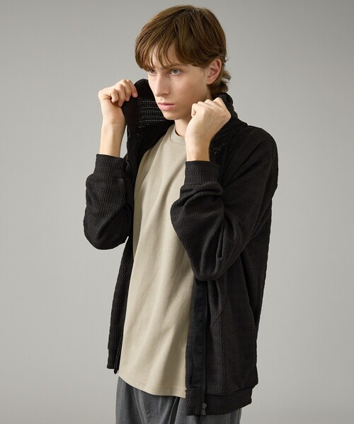 ABAHOUSE（アバハウス）の「シアーストレッチ ダブルジップ メッシュパーカー（パーカー・メンズ・ブラック/ホワイト/グリーン系その他・44/46/48）」の9枚目の写真