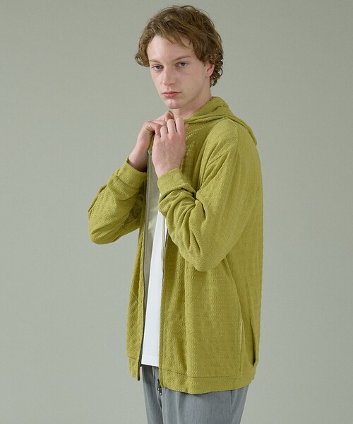 ABAHOUSE（アバハウス）の「シアーストレッチ ダブルジップ メッシュパーカー（パーカー・メンズ・ブラック/ホワイト/グリーン系その他・44/46/48）」の12枚目の写真