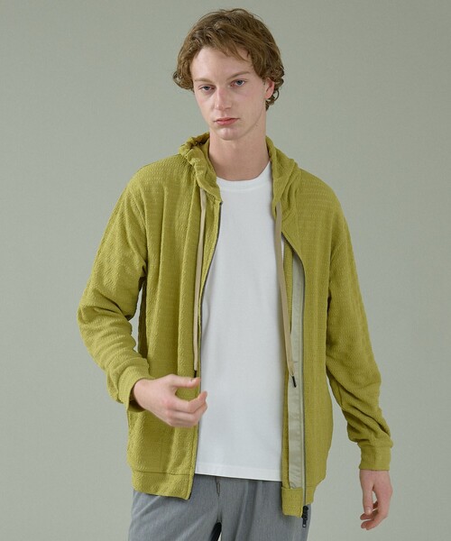 ABAHOUSE（アバハウス）の「シアーストレッチ ダブルジップ メッシュパーカー（パーカー・メンズ・ブラック/ホワイト/グリーン系その他・44/46/48）」の13枚目の写真