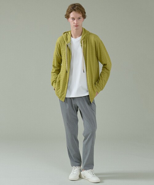 ABAHOUSE（アバハウス）の「シアーストレッチ ダブルジップ メッシュパーカー（パーカー・メンズ・ブラック/ホワイト/グリーン系その他・44/46/48）」の14枚目の写真