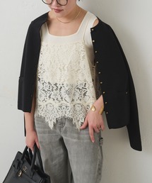 PUAL CE CIN | フラワーモチーフレースキャミ(キャミソール)