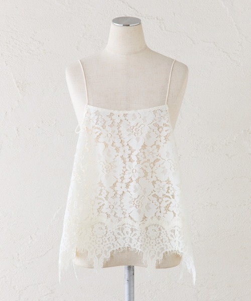 PUAL CE CIN（ピュアルセシン）の「フラワーモチーフレースキャミ（キャミソール・レディース・ブラック/アイボリー・FREE）」の10枚目の写真