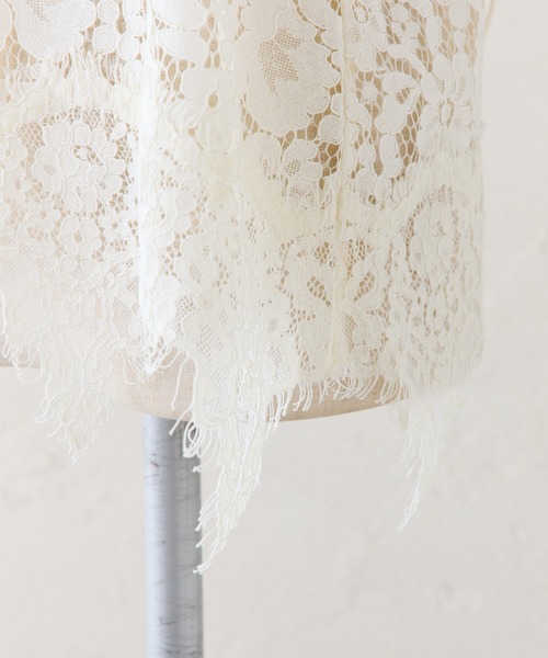 PUAL CE CIN（ピュアルセシン）の「フラワーモチーフレースキャミ（キャミソール・レディース・ブラック/アイボリー・FREE）」の3枚目の写真