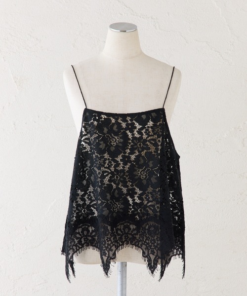 PUAL CE CIN（ピュアルセシン）の「フラワーモチーフレースキャミ（キャミソール・レディース・ブラック/アイボリー・FREE）」の12枚目の写真