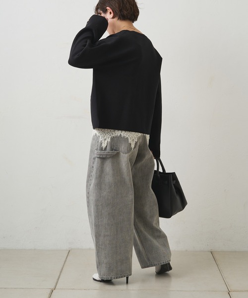 PUAL CE CIN（ピュアルセシン）の「フラワーモチーフレースキャミ（キャミソール・レディース・ブラック/アイボリー・FREE）」の19枚目の写真