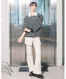 FF STRIPE RUGBY SWEATSHIRT(BLACK)