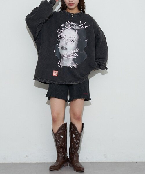 RePRODUCTION LABEL（リプロダクションレーベル）の「【RePRODUCTION LABEL / リプロダクションレーベル】スーパーBIGスウェット（パーカー・レディース・チャコールグレー・FREE）」の7枚目の写真