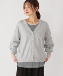 studio CLIP | 12ゲージレース付きVネックカーディガン(カーディガン/ボレロ)