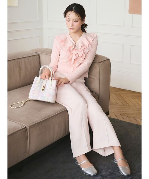 CELFORD（セルフォード）の「【UVカット】フリルニットカーディガン（カーディガン/ボレロ・レディース・オフホワイト/ダークネイビー/ライトピンク・F）」の6枚目の写真