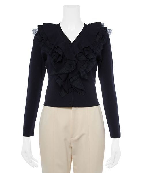 CELFORD（セルフォード）の「【UVカット】フリルニットカーディガン（カーディガン/ボレロ・レディース・オフホワイト/ダークネイビー/ライトピンク・F）」の8枚目の写真