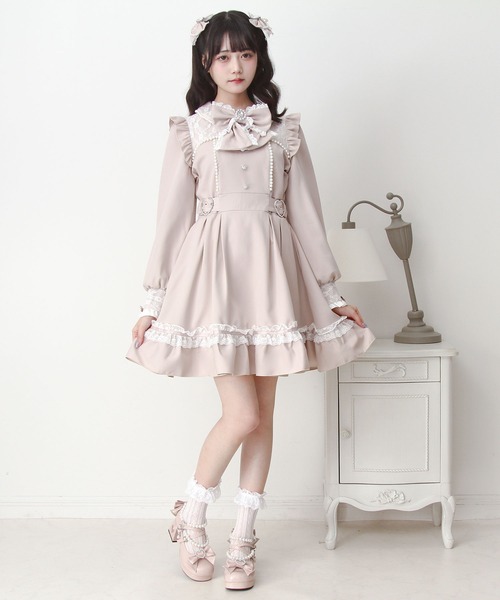 DearMyLove（ディアマイラブ）の「パールレースハートバックルときめきワンピース（ワンピース・レディース・ブラック/ベビーピンク・MEDIUM/3L/LARGE）」の6枚目の写真