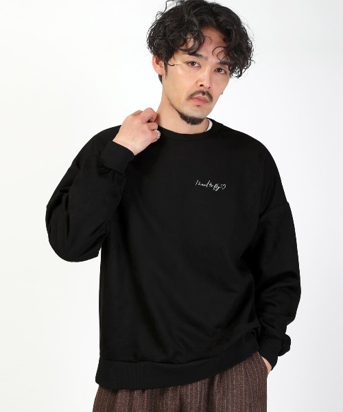 LUXSTYLE(ラグスタイル)の「刺繍&おばけポリスエードトレーナー(スウェット・メンズ・アイボリー/グレー/ブラック・M/L)」の8枚目の写真