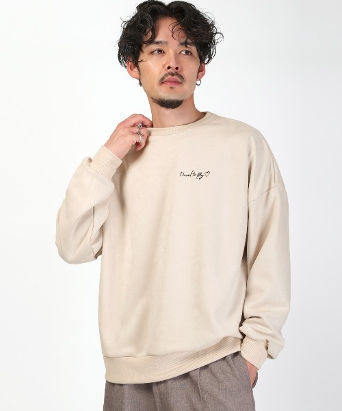 LUXSTYLE(ラグスタイル)の「刺繍&おばけポリスエードトレーナー(スウェット・メンズ・アイボリー/グレー/ブラック・M/L)」の16枚目の写真
