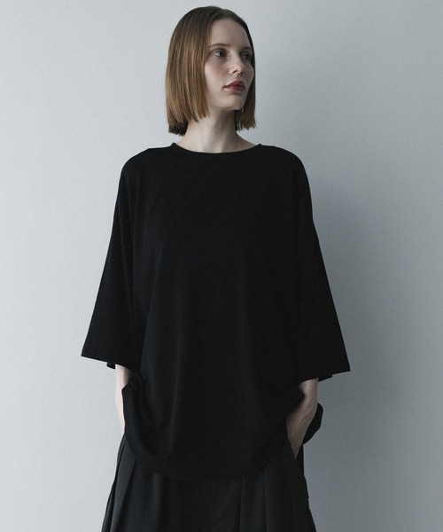 remer(リメール)の「loose airy wool T-shirt / ルーズエアリーウールTシャツ(Tシャツ/カットソー・メンズ・ブラック/グレー・SMALL/X-SMALL/LARGE/MEDIUM)」の3枚目の写真