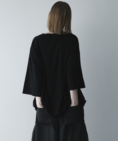 remer(リメール)の「loose airy wool T-shirt / ルーズエアリーウールTシャツ(Tシャツ/カットソー・メンズ・ブラック/グレー・SMALL/X-SMALL/LARGE/MEDIUM)」の5枚目の写真