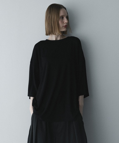 remer(リメール)の「loose airy wool T-shirt / ルーズエアリーウールTシャツ(Tシャツ/カットソー・メンズ・ブラック/グレー・SMALL/X-SMALL/LARGE/MEDIUM)」の7枚目の写真