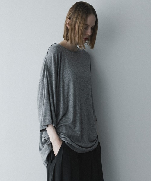 remer(リメール)の「loose airy wool T-shirt / ルーズエアリーウールTシャツ(Tシャツ/カットソー・メンズ・ブラック/グレー・SMALL/X-SMALL/LARGE/MEDIUM)」の10枚目の写真