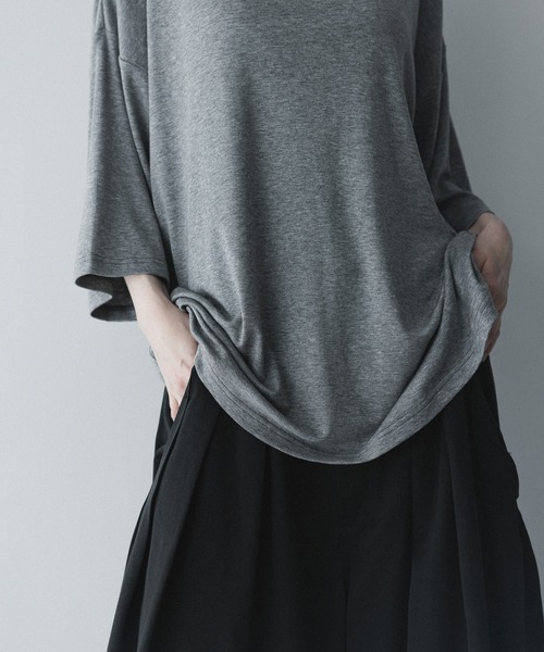 remer(リメール)の「loose airy wool T-shirt / ルーズエアリーウールTシャツ(Tシャツ/カットソー・メンズ・ブラック/グレー・SMALL/X-SMALL/LARGE/MEDIUM)」の13枚目の写真