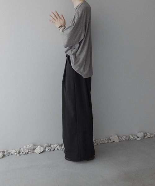 remer(リメール)の「loose airy wool T-shirt / ルーズエアリーウールTシャツ(Tシャツ/カットソー・メンズ・ブラック/グレー・SMALL/X-SMALL/LARGE/MEDIUM)」の15枚目の写真