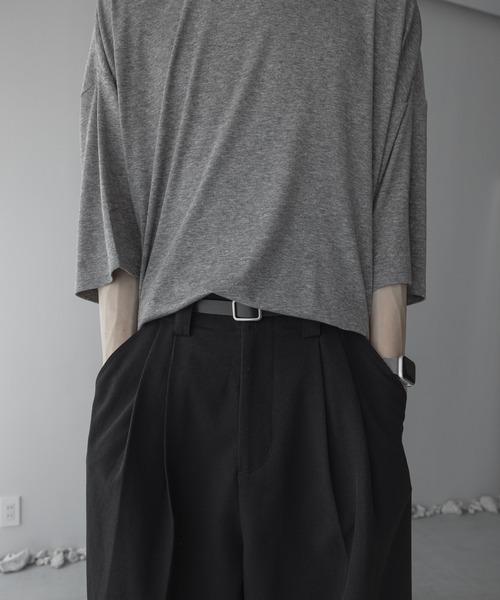 remer(リメール)の「loose airy wool T-shirt / ルーズエアリーウールTシャツ(Tシャツ/カットソー・メンズ・ブラック/グレー・SMALL/X-SMALL/LARGE/MEDIUM)」の16枚目の写真