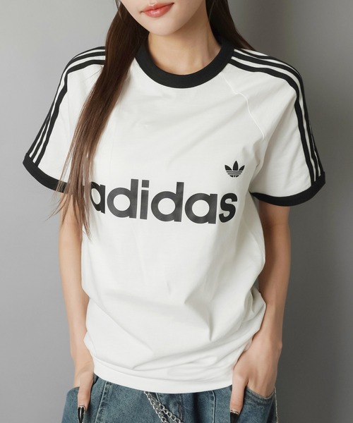 adidas/アディダス】スリーストライプス半袖Tシャツ/リンガー/フロント