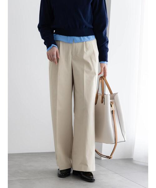 Te chichi(テチチ)の「2タックチノパンツ【AOYAMA FASHION ASSOCIATION × Té chichi】(その他パンツ・レディース・ベージュ/ネイビー・F)」の1枚目の写真