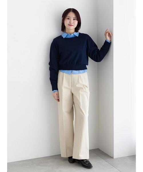 Te chichi(テチチ)の「2タックチノパンツ【AOYAMA FASHION ASSOCIATION × Té chichi】(その他パンツ・レディース・ベージュ/ネイビー・F)」の4枚目の写真