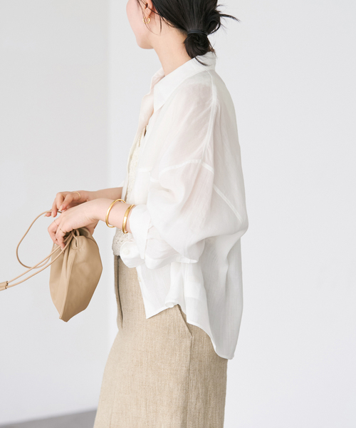 追加》RAMIE LYOCELL CROPPED シャツ 2（シャツ/ブラウス）｜Plage