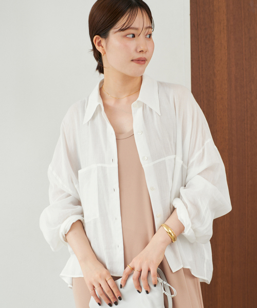 プラージュ　RAMIE LYOCELL CROPPED シャツ 追加》RAMIE LYOCELL CROPPED シャツ 2（シャツ/ブラウス）｜Plage