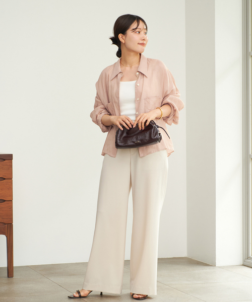 plage（プラージュ）の「《追加》RAMIE LYOCELL CROPPED シャツ 2（シャツ/ブラウス・レディース・ピンク/ブラウン・FREE）」の17枚目の写真