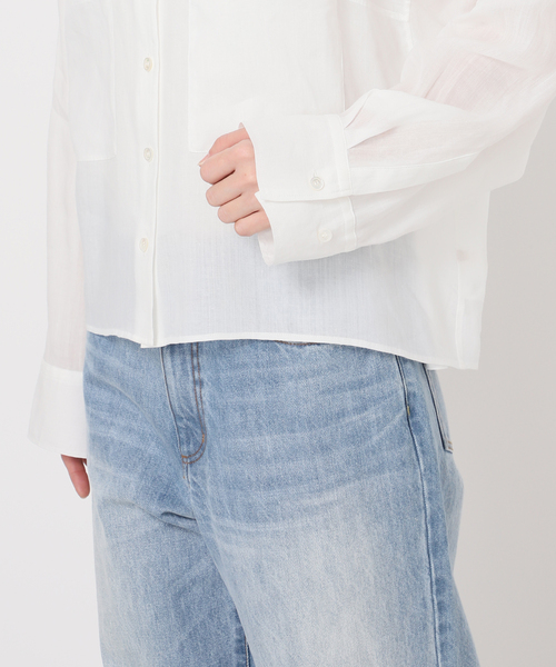 plage（プラージュ）の「《追加》RAMIE LYOCELL CROPPED シャツ 2（シャツ/ブラウス・レディース・ピンク/ブラウン・FREE）」の10枚目の写真