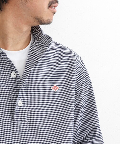 DANTON（ダントン）の「【DANTON】オックスフォード ラウンドカラー プルオーバーシャツ 長袖 26SS（DT-B0282OXP）（シャツ/ブラウス・メンズ・ネイビー・38/40/42/44）」の4枚目の写真