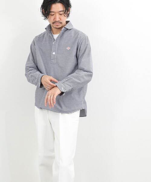 DANTON（ダントン）の「【DANTON】オックスフォード ラウンドカラー プルオーバーシャツ 長袖 26SS（DT-B0282OXP）（シャツ/ブラウス・メンズ・ネイビー・38/40/42/44）」の7枚目の写真