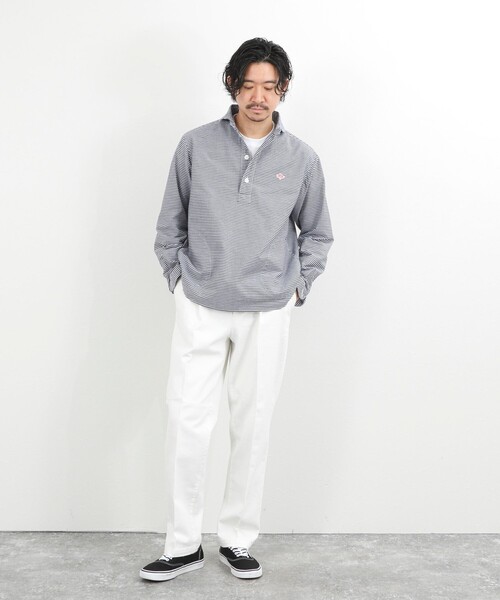 DANTON（ダントン）の「【DANTON】オックスフォード ラウンドカラー プルオーバーシャツ 長袖 26SS（DT-B0282OXP）（シャツ/ブラウス・メンズ・ネイビー・38/40/42/44）」の15枚目の写真