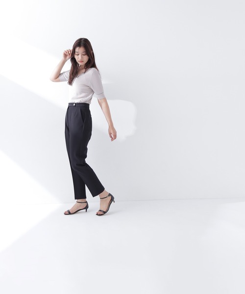 NATURAL BEAUTY BASIC(ナチュラルビューティーベーシック)の「【Oggi5月号掲載】◇<骨格ストレート>メタルポイントアンクルパンツ(その他パンツ・レディース・ダークブルー/ブラック/グレイッシュベージュ・MEDIUM/P/S)」の4枚目の写真