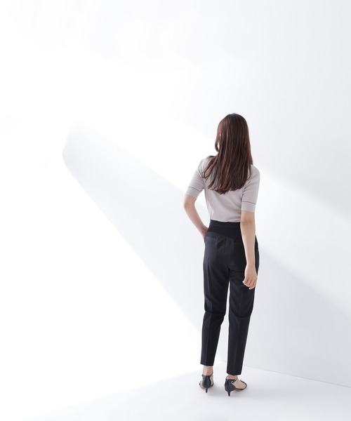 NATURAL BEAUTY BASIC(ナチュラルビューティーベーシック)の「【Oggi5月号掲載】◇<骨格ストレート>メタルポイントアンクルパンツ(その他パンツ・レディース・ダークブルー/ブラック/グレイッシュベージュ・MEDIUM/P/S)」の6枚目の写真