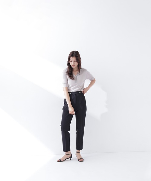 NATURAL BEAUTY BASIC(ナチュラルビューティーベーシック)の「【Oggi5月号掲載】◇<骨格ストレート>メタルポイントアンクルパンツ(その他パンツ・レディース・ダークブルー/ブラック/グレイッシュベージュ・MEDIUM/P/S)」の7枚目の写真