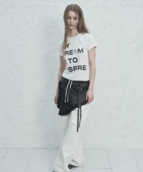 Ada.(エイダ)の「◇SETUPEXE◇ブランド直輸入正規品/ドリーム ピアス トップ DREAM PIERCING TOP(Tシャツ/カットソー・レディース・ホワイト/イエロー/ブラック・FREE)」の5枚目の写真