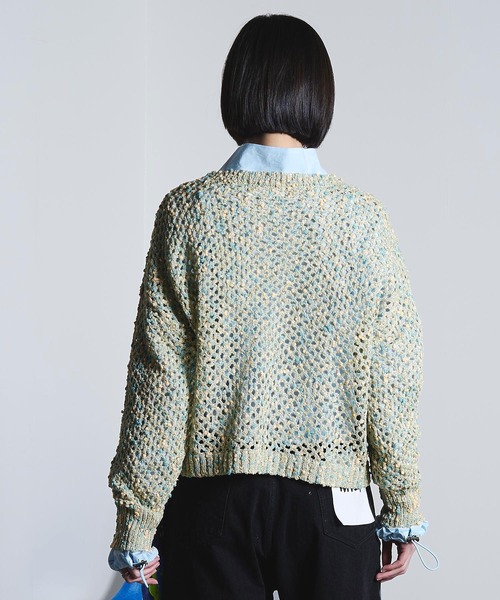 ROSE BUD（ローズバッド）の「(mici)MESH KNIT PULLOVER（ニット/セーター・レディース・ライトブルー/オレンジ・ONE SIZE）」の5枚目の写真