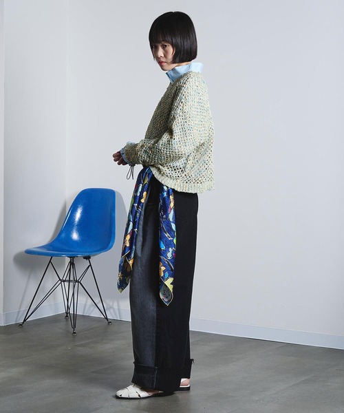 ROSE BUD（ローズバッド）の「(mici)MESH KNIT PULLOVER（ニット/セーター・レディース・ライトブルー/オレンジ・ONE SIZE）」の8枚目の写真