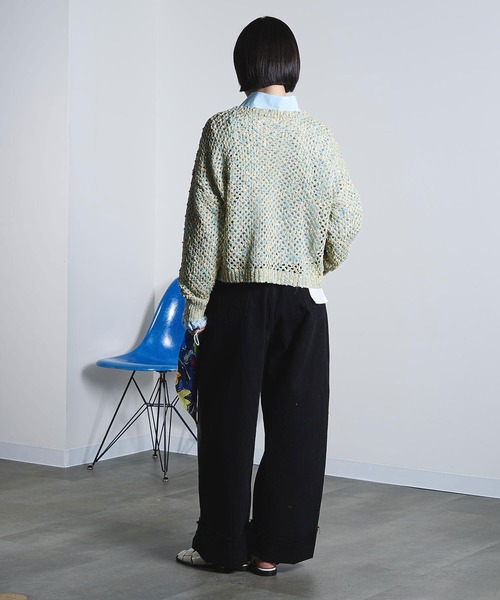 ROSE BUD（ローズバッド）の「(mici)MESH KNIT PULLOVER（ニット/セーター・レディース・ライトブルー/オレンジ・ONE SIZE）」の9枚目の写真