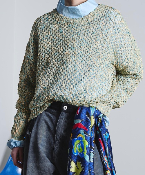 ROSE BUD（ローズバッド）の「(mici)MESH KNIT PULLOVER（ニット/セーター・レディース・ライトブルー/オレンジ・ONE SIZE）」の10枚目の写真