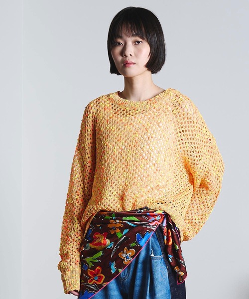 ROSE BUD（ローズバッド）の「(mici)MESH KNIT PULLOVER（ニット/セーター・レディース・ライトブルー/オレンジ・ONE SIZE）」の14枚目の写真
