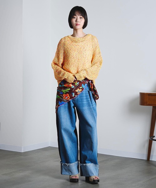 ROSE BUD（ローズバッド）の「(mici)MESH KNIT PULLOVER（ニット/セーター・レディース・ライトブルー/オレンジ・ONE SIZE）」の17枚目の写真