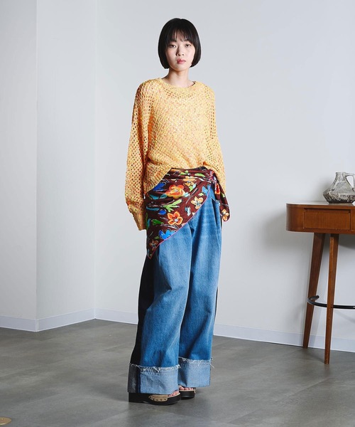 ROSE BUD（ローズバッド）の「(mici)MESH KNIT PULLOVER（ニット/セーター・レディース・ライトブルー/オレンジ・ONE SIZE）」の18枚目の写真
