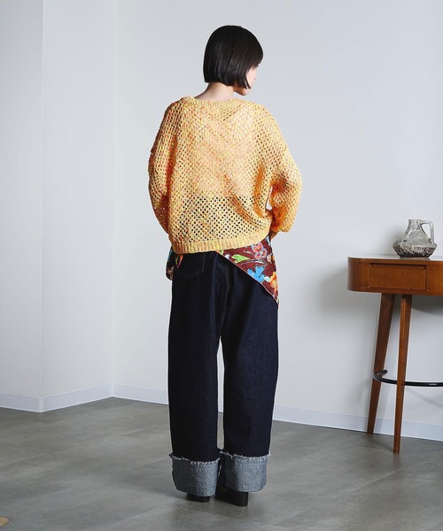 ROSE BUD（ローズバッド）の「(mici)MESH KNIT PULLOVER（ニット/セーター・レディース・ライトブルー/オレンジ・ONE SIZE）」の20枚目の写真