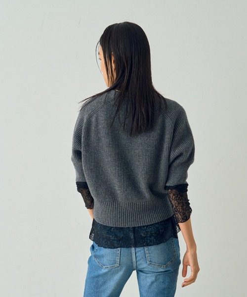 DESIGNWORKS（デザインワークス）の「ウールカシミヤショートスリーブニット（ニット/セーター・レディース・キャメル・38）」の6枚目の写真