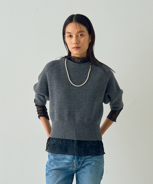 DESIGNWORKS（デザインワークス）の「ウールカシミヤショートスリーブニット（ニット/セーター・レディース・キャメル・38）」の7枚目の写真