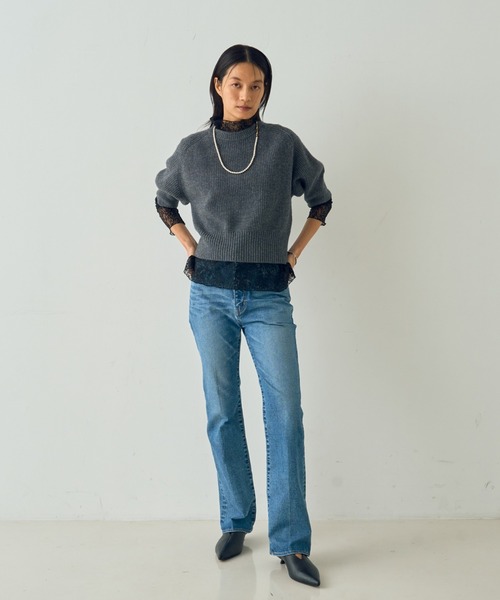 DESIGNWORKS（デザインワークス）の「ウールカシミヤショートスリーブニット（ニット/セーター・レディース・キャメル・38）」の8枚目の写真